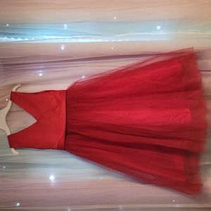 Red Flower Girl Dress